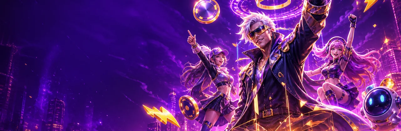 Banner bảng xếp hạng game hot với ánh sáng neon